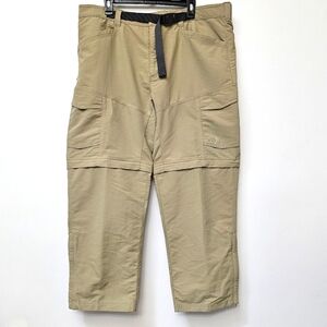 The North Face Mens Khaki Tan Convertible Zip Off Shorts Belted Cargo Pants XL